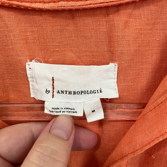 Anthropologie Relaxed Buttondown 100% Linen Tunic size medium - Picture 6 of 9